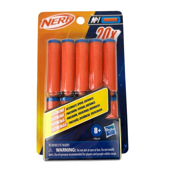 Nerf N1 Foam Darts Refill Toy 20 Count Gift Orange Blue Hasbro - Picture 1 of 11